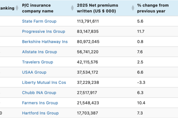 top us insurers 2025